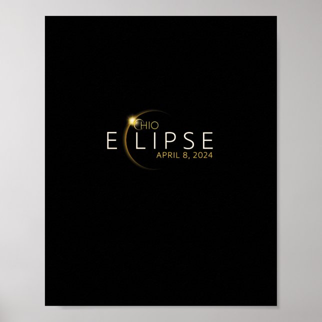 Solar Eclipse 2024 State Ohio Total Solar Eclipse  Poster (Front)