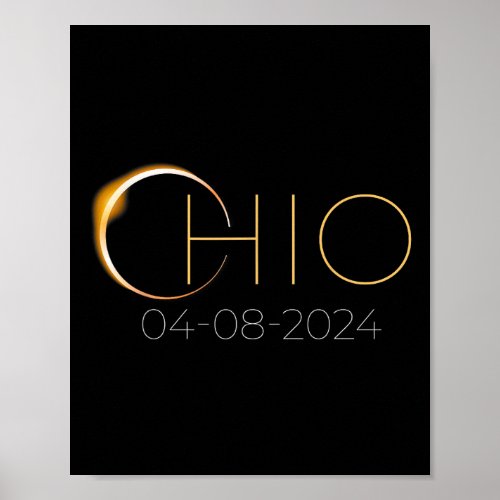 Solar Eclipse 2024 State Ohio Total Solar Eclipse  Poster