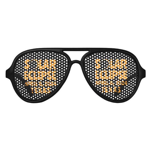 Solar Eclipse 2024 Texas Aviator Sunglasses (Front)