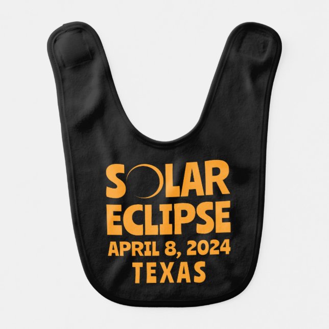 Solar Eclipse 2024 Texas Baby Bib (Front)