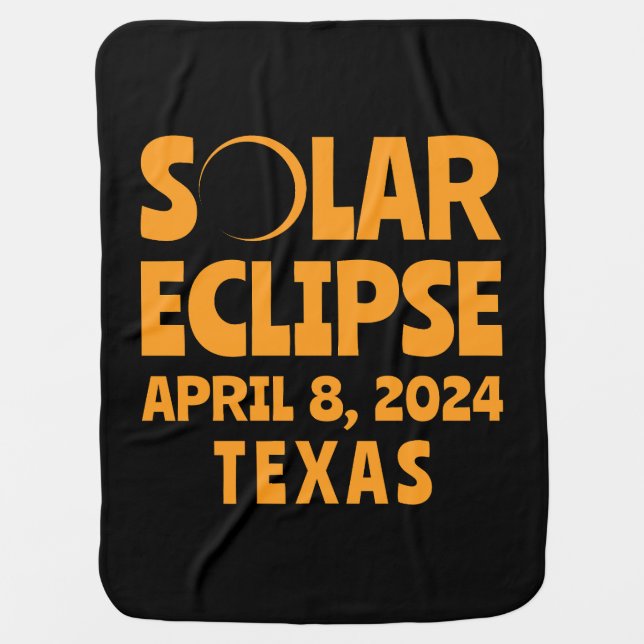 Solar Eclipse 2024 Texas Baby Blanket (Front)