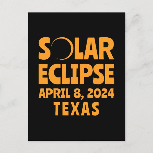 Solar Eclipse 2024 Texas Postcard