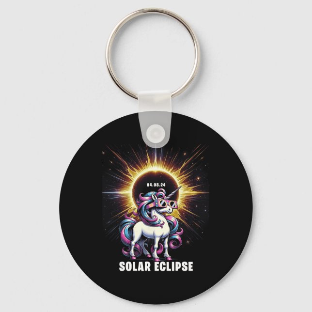 Solar Eclipse 2024 Total Eclipse April 8th 24 Unic Keychain (Front)