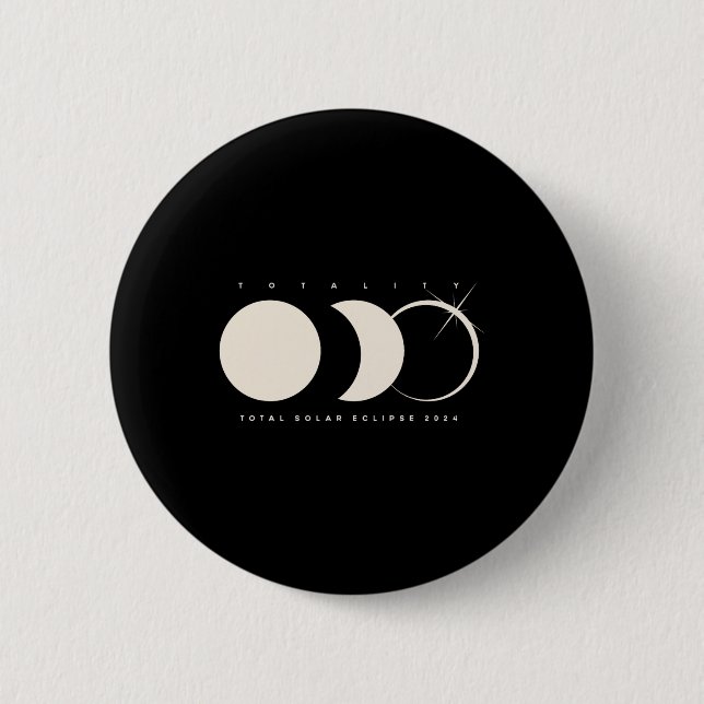 Solar Eclipse 2024 Total Eclipse Astronomy Graphic Button (Front)