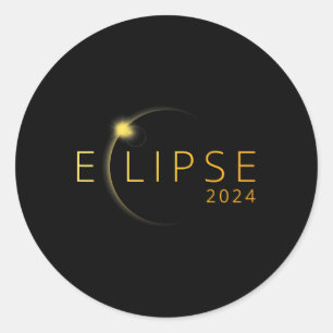 Solar Eclipse 2024 Total Solar Eclipse 4.08.24 5  Classic Round Sticker