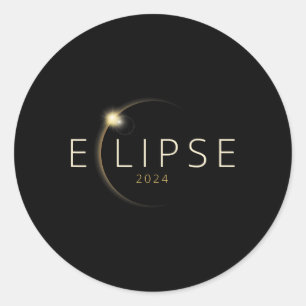 Solar Eclipse 2024 Total Solar Eclipse 4.08.24  Classic Round Sticker