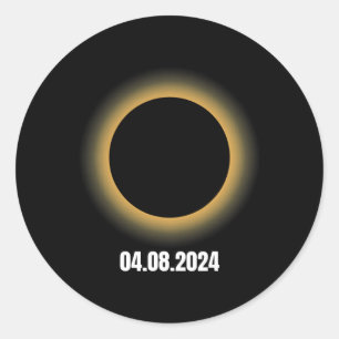 Solar Eclipse 2024 Total Solar Eclipse 4.08.24 Classic Round Sticker