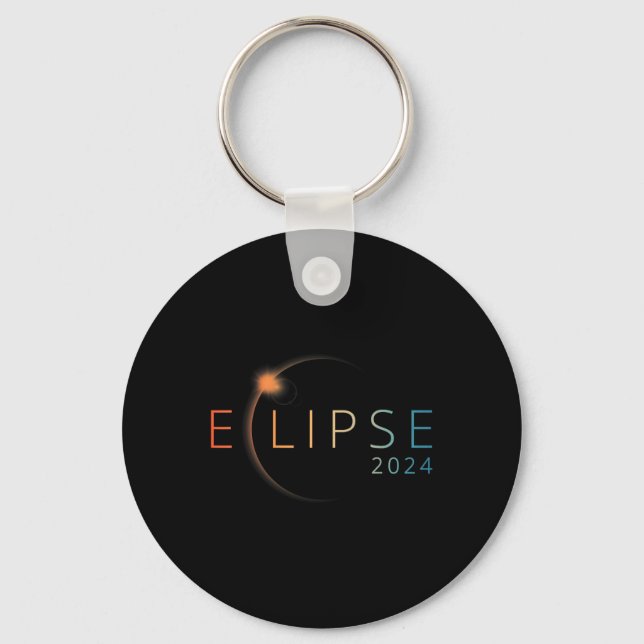 Solar Eclipse 2024 Total Solar Eclipse 4.08.24  Keychain (Front)