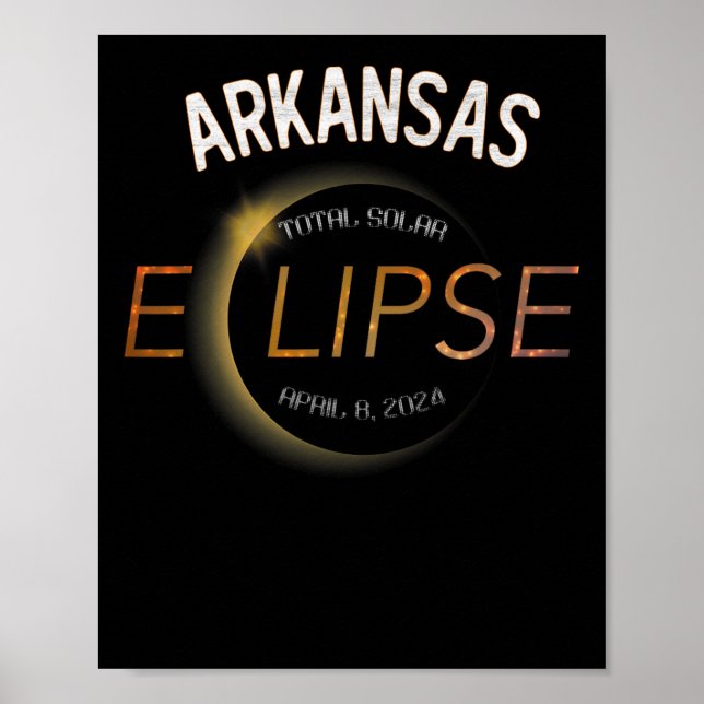 Solar Eclipse 2024 Total Solar Eclipse State Arkan Poster (Front)