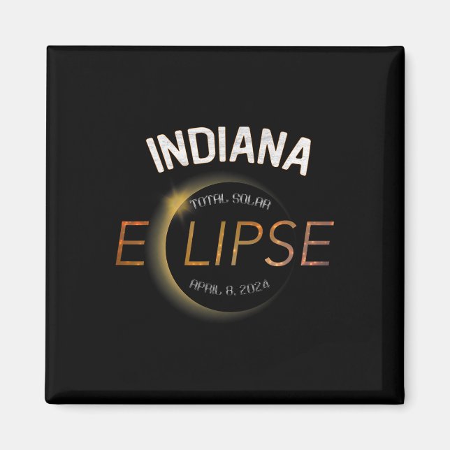 Solar Eclipse 2024 Total Solar Eclipse State India Magnet (Front)