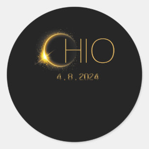 Solar Eclipse 2024 Total Solar Eclipse State Ohio Classic Round Sticker