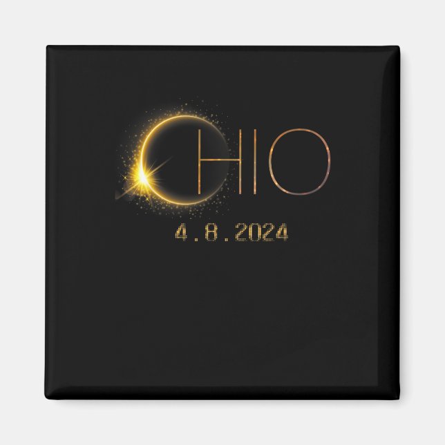 Solar Eclipse 2024 Total Solar Eclipse State Ohio  Magnet (Front)