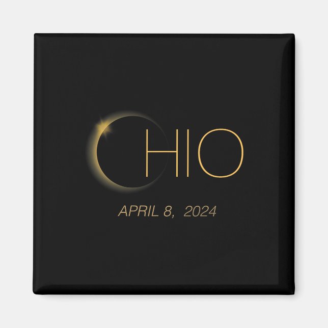 Solar Eclipse 2024 Total Solar Eclipse State Ohio  Magnet (Front)