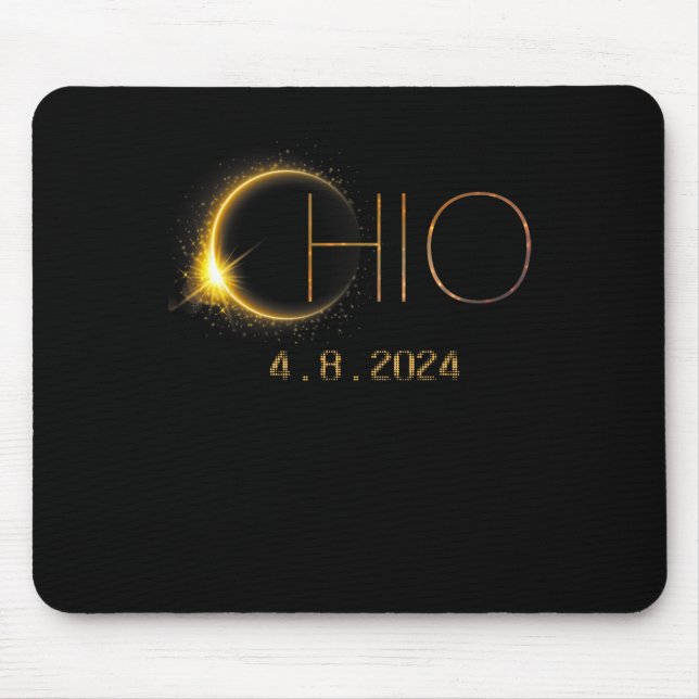 Solar Eclipse 2024 Total Solar Eclipse State Ohio  Mouse Pad (Front)