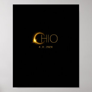Solar Eclipse 2024 Total Solar Eclipse State Ohio Poster