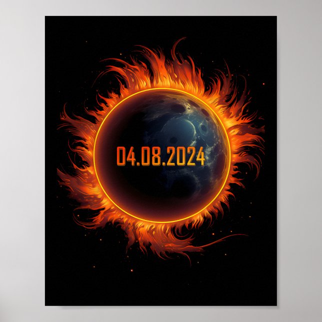 Solar Eclipse 2024 Total Sun Eclipse 1  Poster (Front)