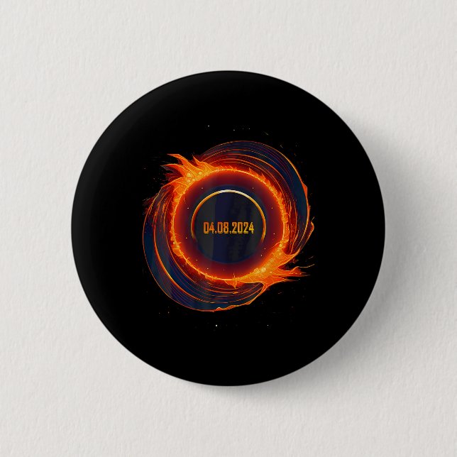 Solar Eclipse 2024 Total Sun Eclipse  Button (Front)