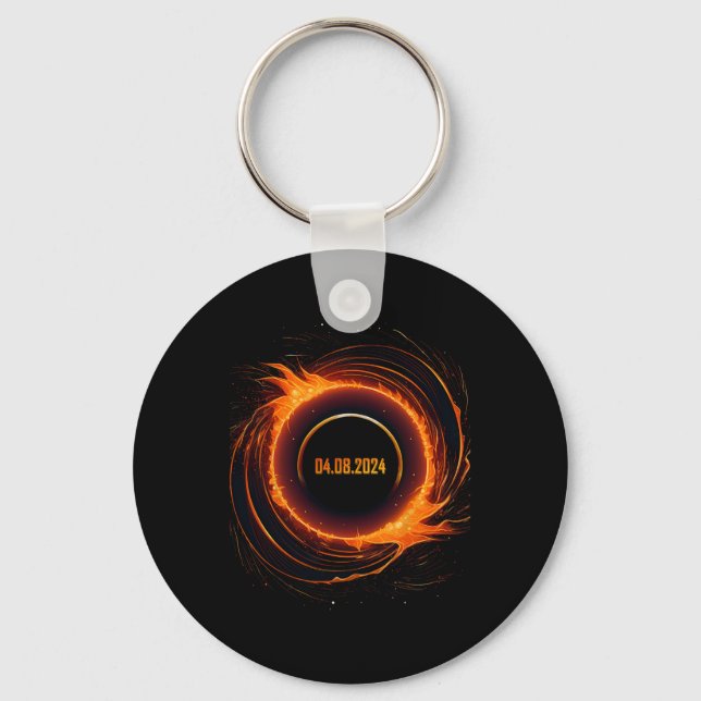 Solar Eclipse 2024 Total Sun Eclipse  Keychain (Front)