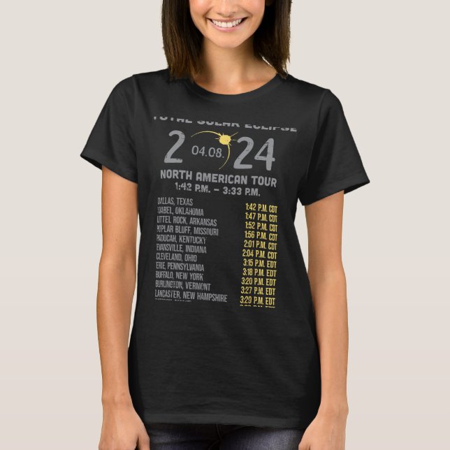 Solar Eclipse 2024 Totality April 8 Men Women Kids T-Shirt (Front)
