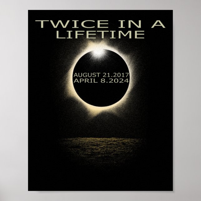 Solar Eclipse 2024 Twice In Lifetime Solar Eclipse Poster (Front)