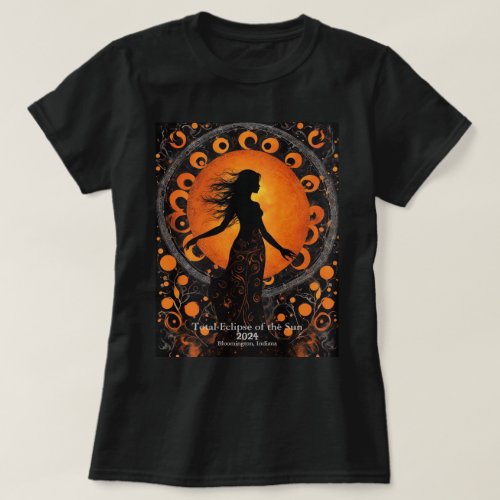 Solar Eclipse 2 Sides YOUR Text Sun Dancer T_Shirt