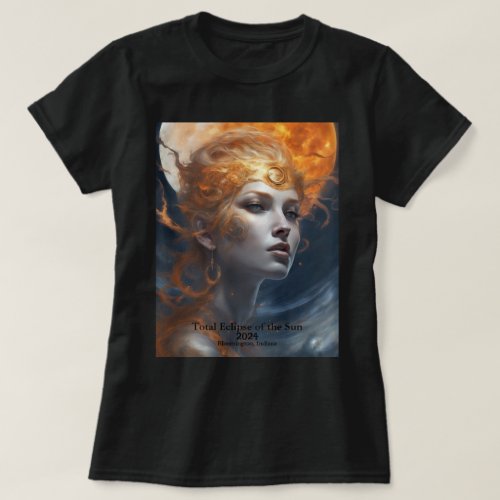 Solar Eclipse 2 Sides YOUR Text Sun Goddess T_Shirt
