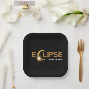 Solar Eclipse American Event 3/29/2025 Coffee Mug Paper Plates