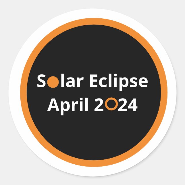 Solar Eclipse April 2024 Classic Round Sticker (Front)