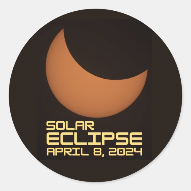 Solar Eclipse April 8, 2024 Classic Round Sticker (Front)