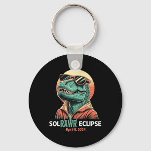 Solar Eclipse April 8 2024 Eclipse Kids Boys Trex Keychain