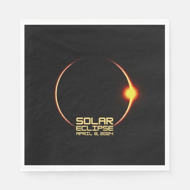 Solar Eclipse April 8, 2024 Napkins (Front)