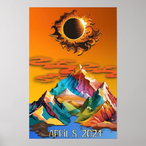 Solar Eclipse April 8 2024 Poster