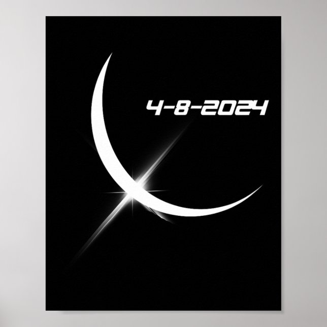Solar Eclipse April 8 2024  Poster (Front)