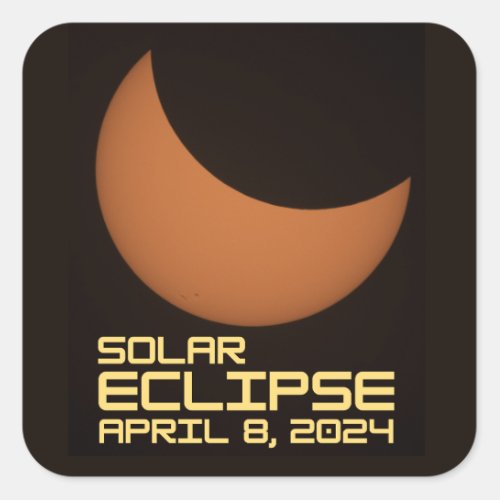 Solar Eclipse April 8 2024 Square Sticker