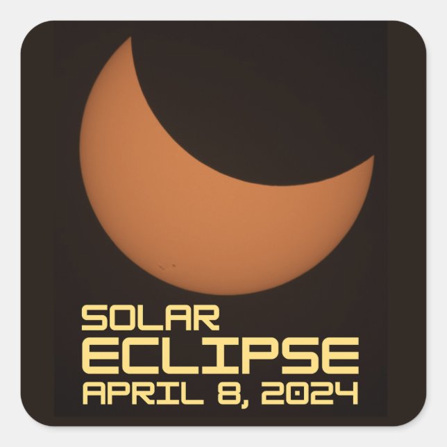 Solar Eclipse April 8, 2024 Square Sticker (Front)