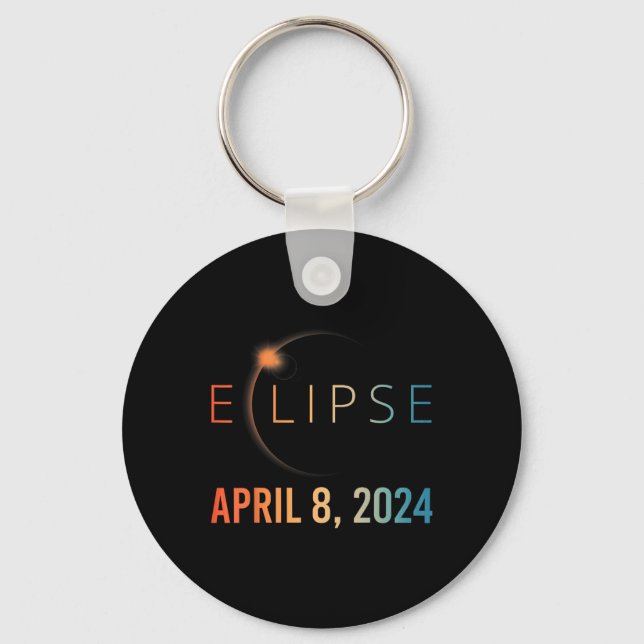 Solar Eclipse April 8 2024 Total Solar Eclipse  Keychain (Front)