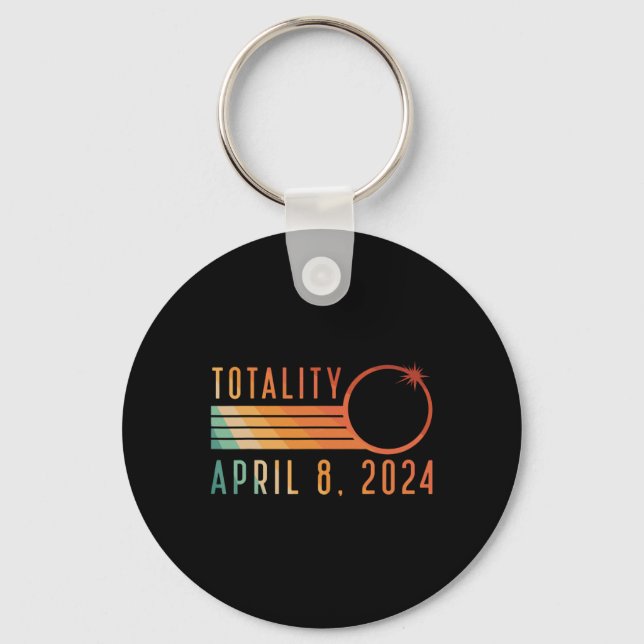 Solar Eclipse April 8 2024 Totality Solar Eclipse  Keychain (Front)