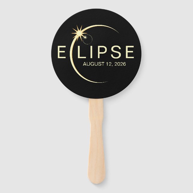 Solar Eclipse Astronomy Event 2026 Hand Fan (Front)