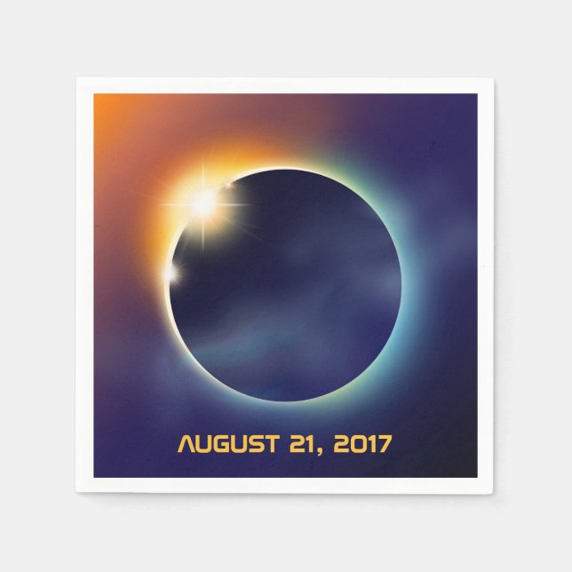 Solar Eclipse | Astronomy Star Party Paper Napkins (Front)