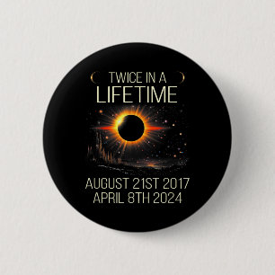 Solar Eclipse Astronomy Twice In Lifetime 2024 Sol Button