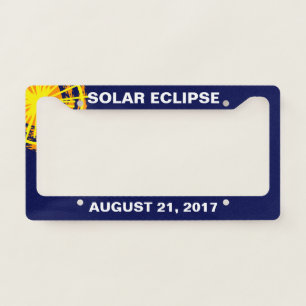 Solar Eclipse August 21 2017 informative License Plate Frame