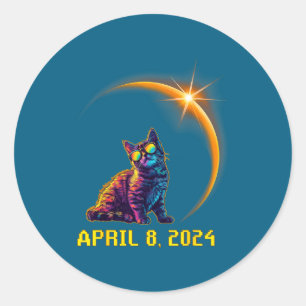 Solar Eclipse Cat Solar Eclipse Classic Round Sticker