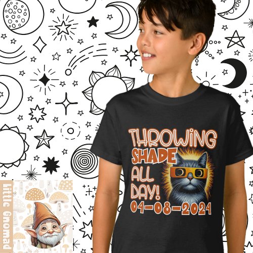 Solar Eclipse Cat Throwing Shade In Glasses funny T_Shirt