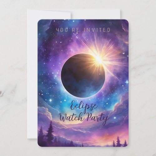 Solar Eclipse  Celestial Stars Cosmic Sky Invitation