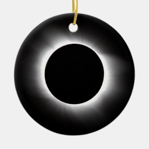 Solar eclipse ceramic ornament