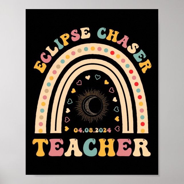Solar Eclipse Chaser 2024 April 8 Teacher Teaching Poster (Front)