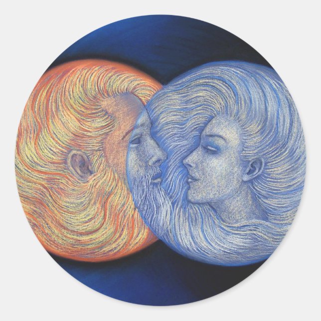 Solar Eclipse Classic Round Sticker (Front)