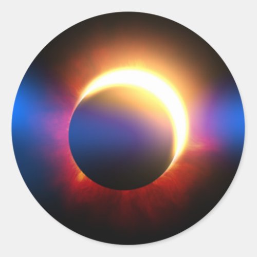 Solar Eclipse Classic Round Sticker