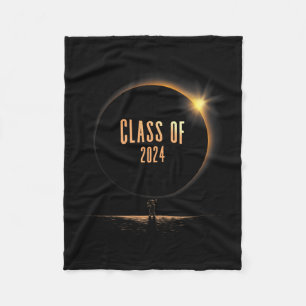 Solar Eclipse College Dabbing Graduation Cl Of 202 Fleece Blanket