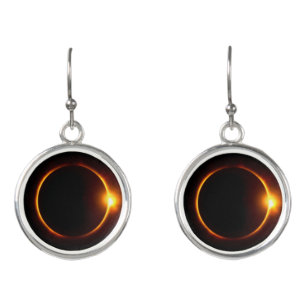 Solar Eclipse Dark Sun & Moon Earrings